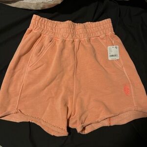 Free People Pink Athletic Shorts Elastic Waistband